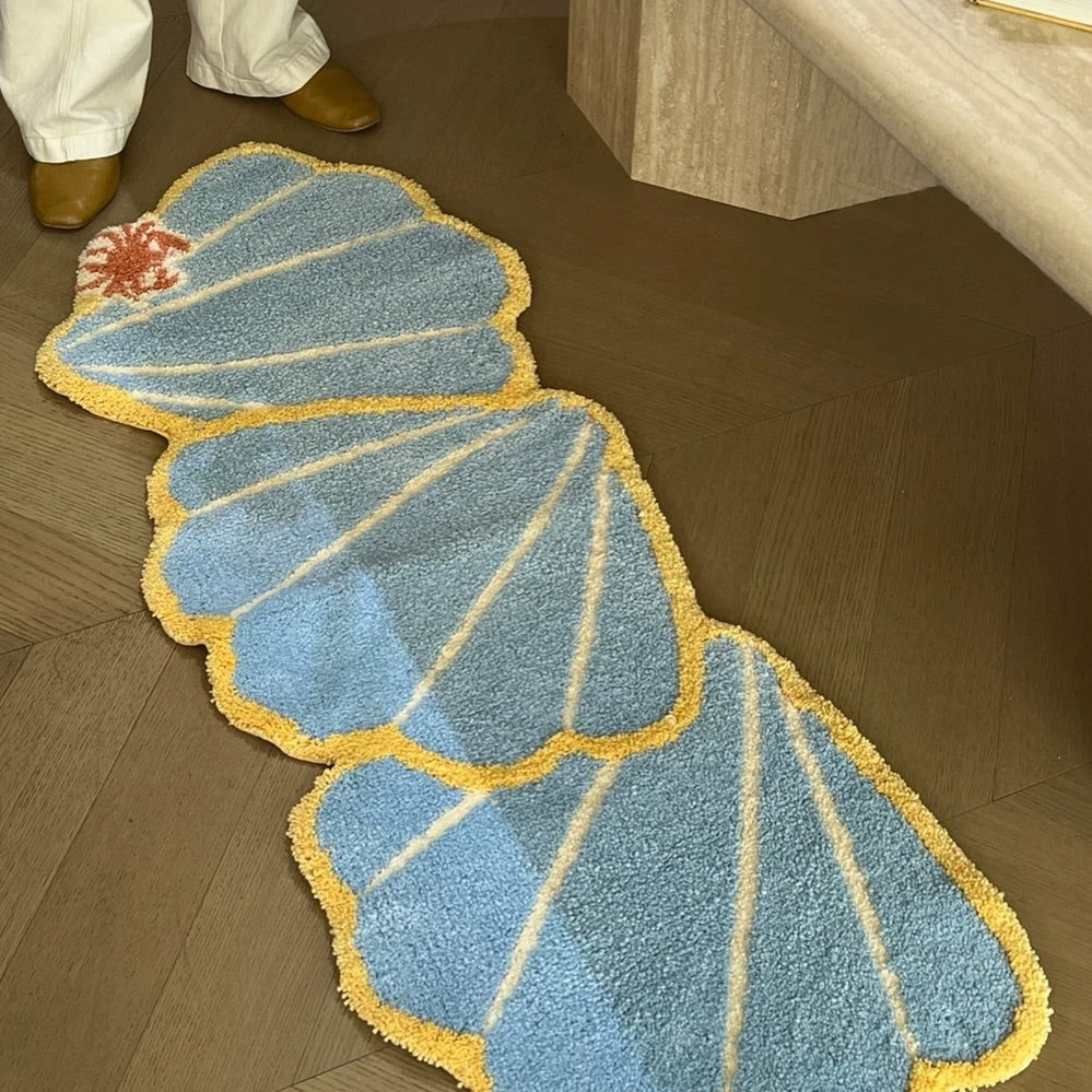 Hommie Blue Triple Shell Runner Carpet HBCR032 1