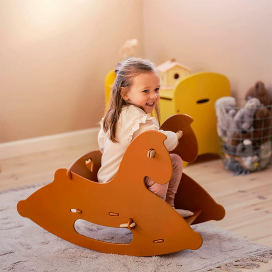 Hommie Orange Wood Rocking Horse HBKW020 1