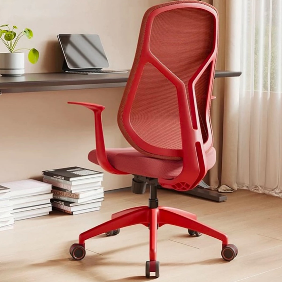 Hommie Red Mesh Back Ergonomic Office Chair HBCH058 1