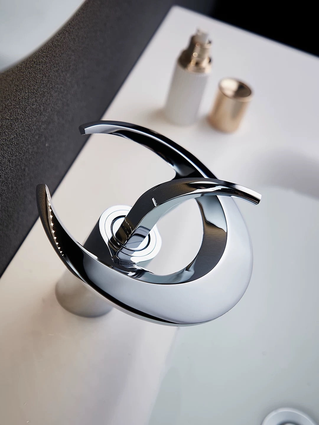 Hommie Chrome Crescent Basin Faucet HBFA009 1