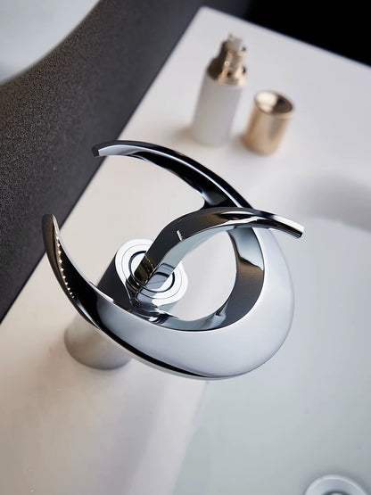Hommie Chrome Crescent Basin Faucet HBFA009 1