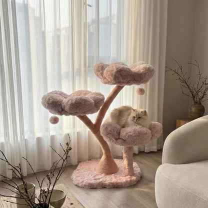 Hommie Cat Pinkish Flower Tower HBPT014