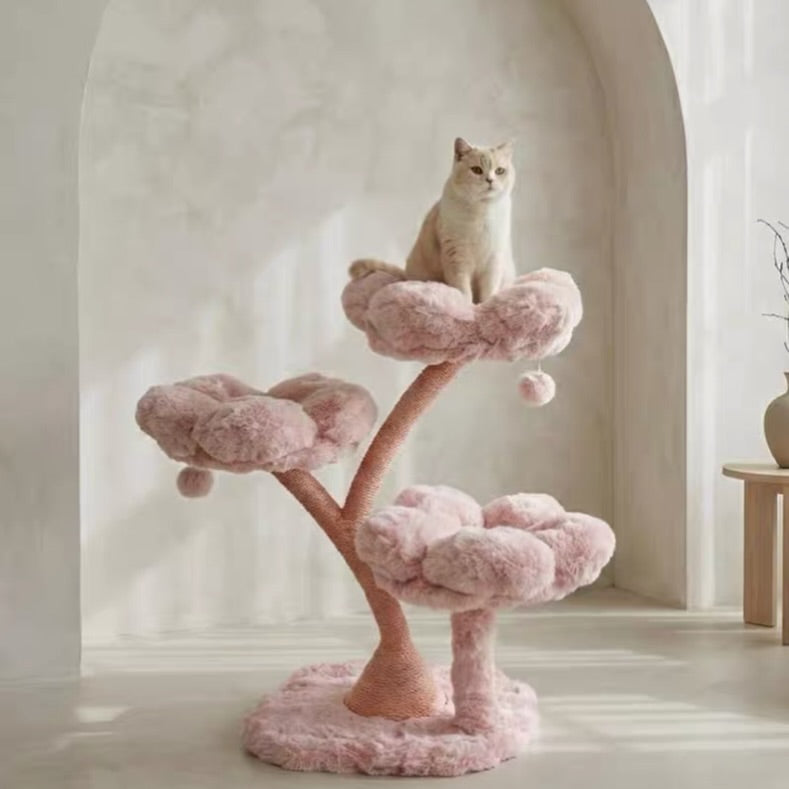Hommie Cat Pinkish Flower Tower HBPT014