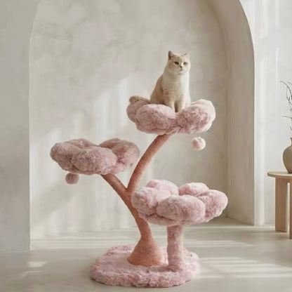 Hommie Cat Pinkish Flower Tower HBPT014