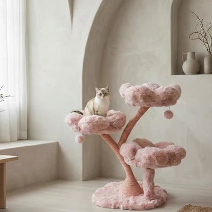 Hommie Cat Pinkish Flower Tower HBPT014
