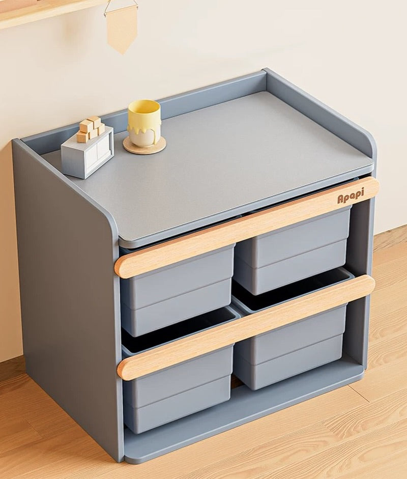 Hommie Sage Green Kids Toy Storage Shelf with Bins HBKW018 4