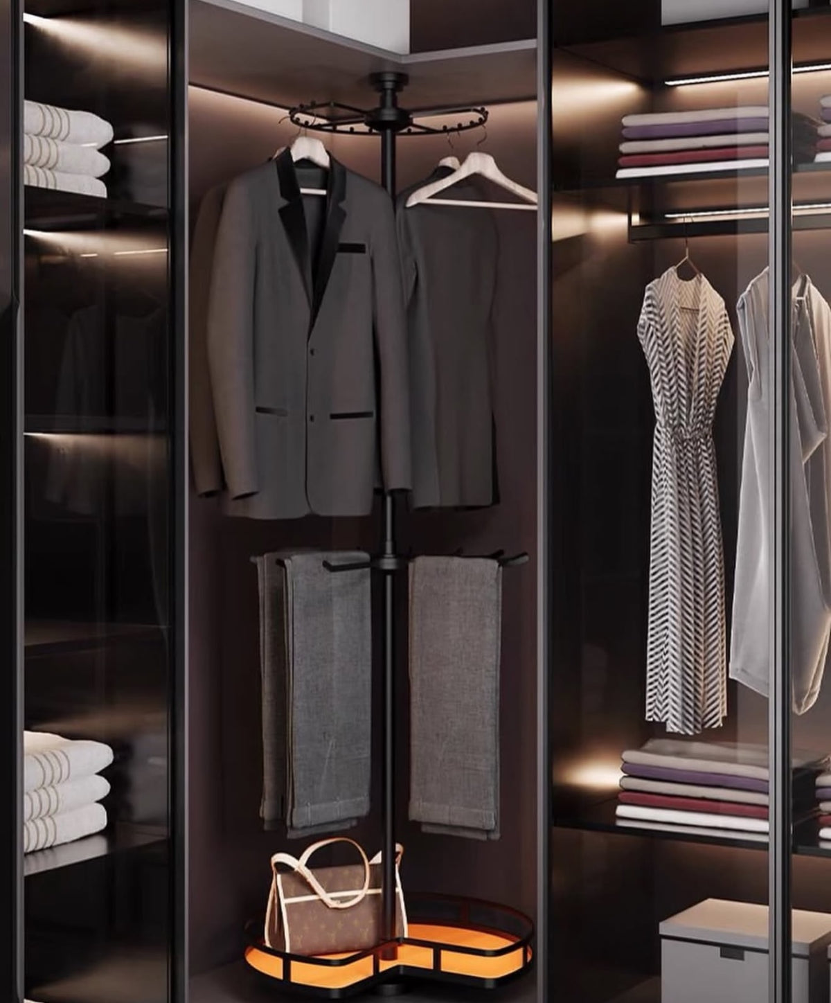Hommie Rotating Corner Wardrobe Rack HBWR010 1