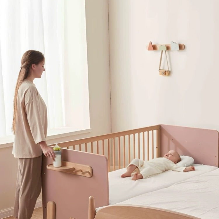 Hommie Pink Panel Wood Slat Convertible Kids Bed HBBD043 1