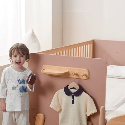 Hommie Pink Panel Wood Slat Convertible Kids Bed HBBD043 3