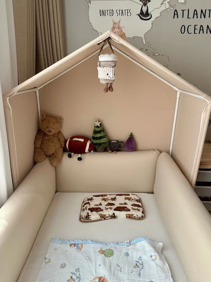 Hommie Cream House Headboard Kids Bed Set HBBD042 3