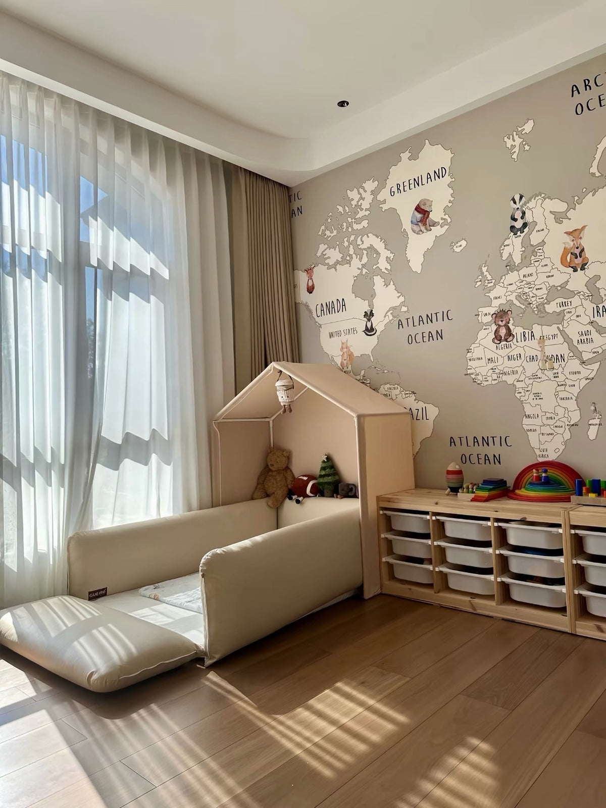 Hommie Cream House Headboard Kids Bed Set HBBD042 4