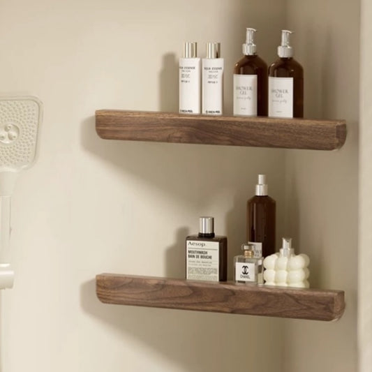 Hommie Dark Wood Floating Corner Shelf HBBK011 1
