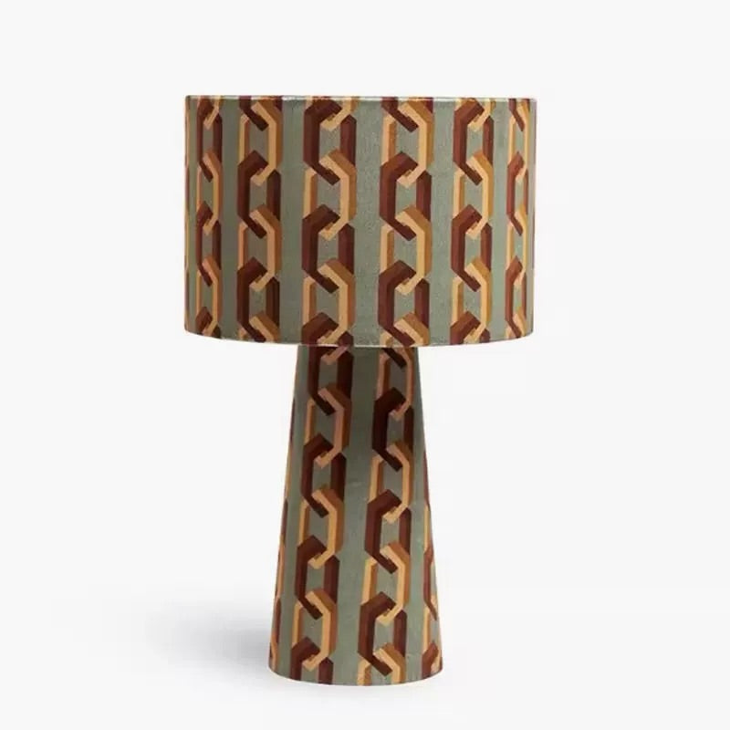 Hommie Brown Geometric Pattern Shade Table Lamp HBCL057 2