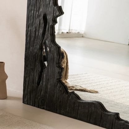 Hommie Rugged Cutout Edge Wood Floor Mirror HBMR035 6