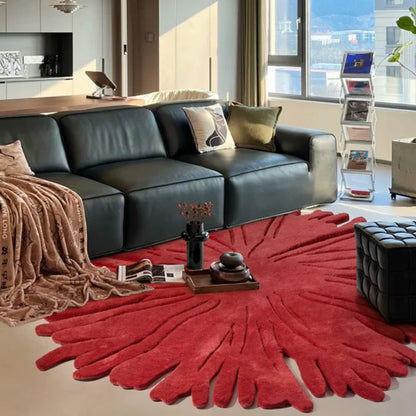 Hommie Red Petal Shaped Carpet HBCR030 2