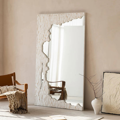 Hommie Rugged Cutout Edge Wood Floor Mirror HBMR035 1