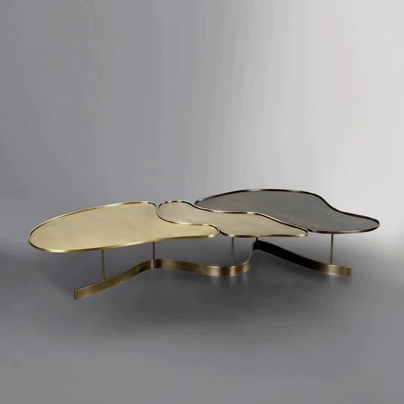 Hommie Brass Gold Black Organic Coffee Table HBFT051 1