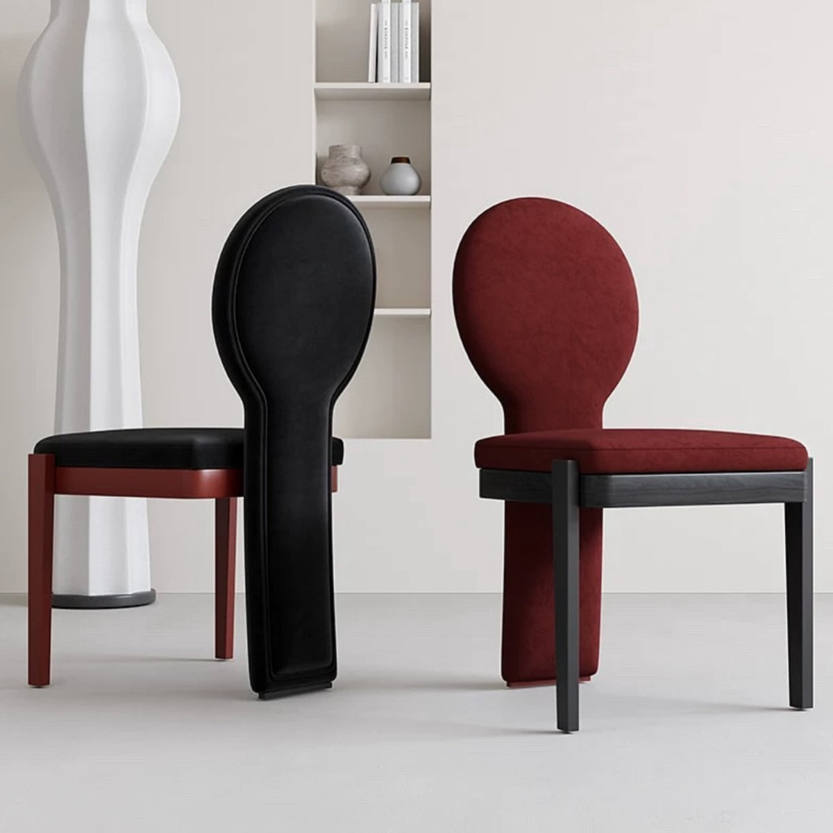 Hommie Oval Back Black Frame Chair HBCH054 2