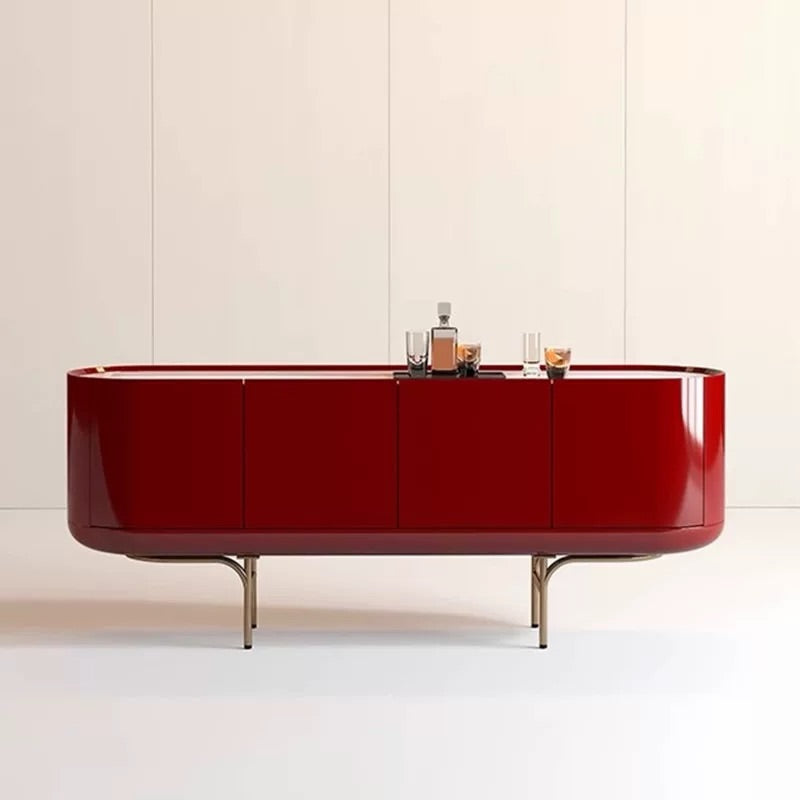 Hommie Red Lacquer Curve TV Console HBTC026 1