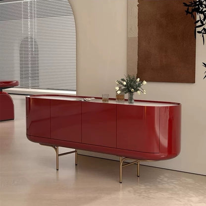 Hommie Red Lacquer Curve TV Console HBTC026 2