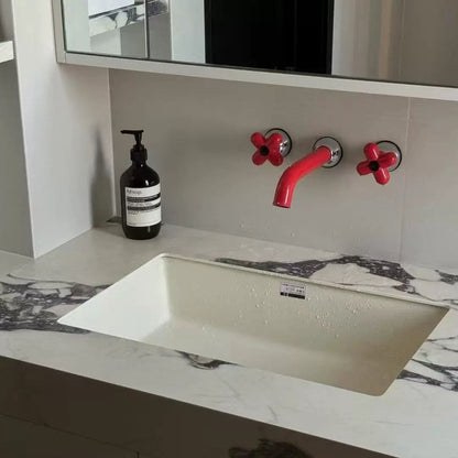 Hommie Red Cross Handle Wall Mounted Faucet HBFA007 2