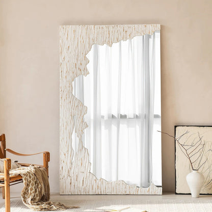 Hommie Rugged Cutout Edge Wood Floor Mirror HBMR035 3