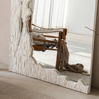 Hommie Rugged Cutout Edge Wood Floor Mirror HBMR035 2