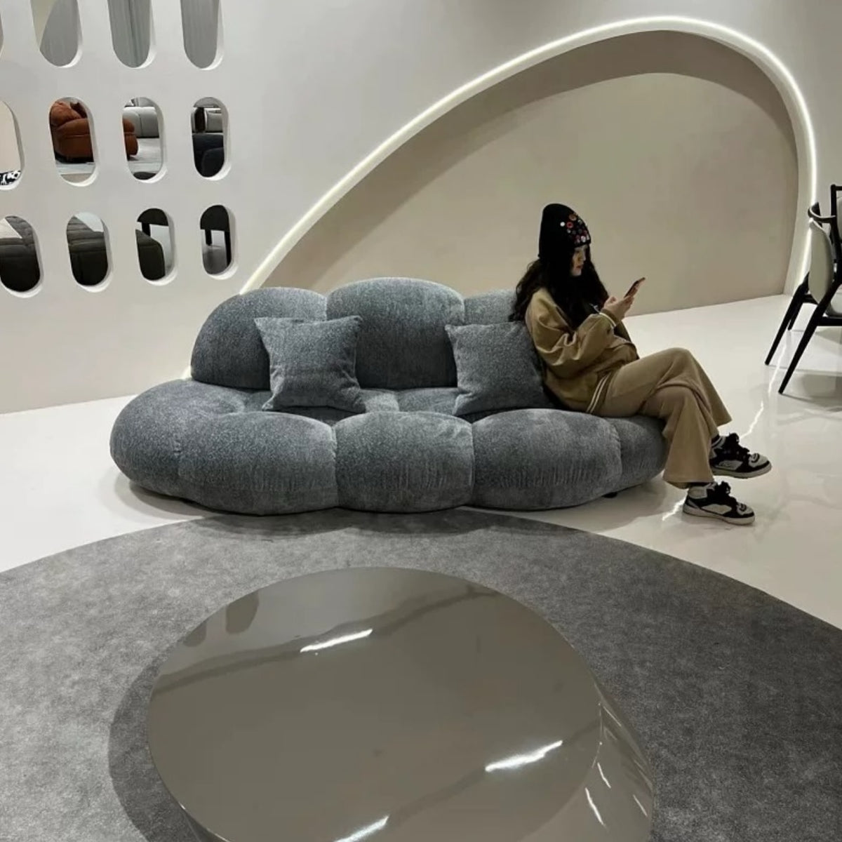 Hommie Grey Puffy Cloud Sofa HBSF079 1