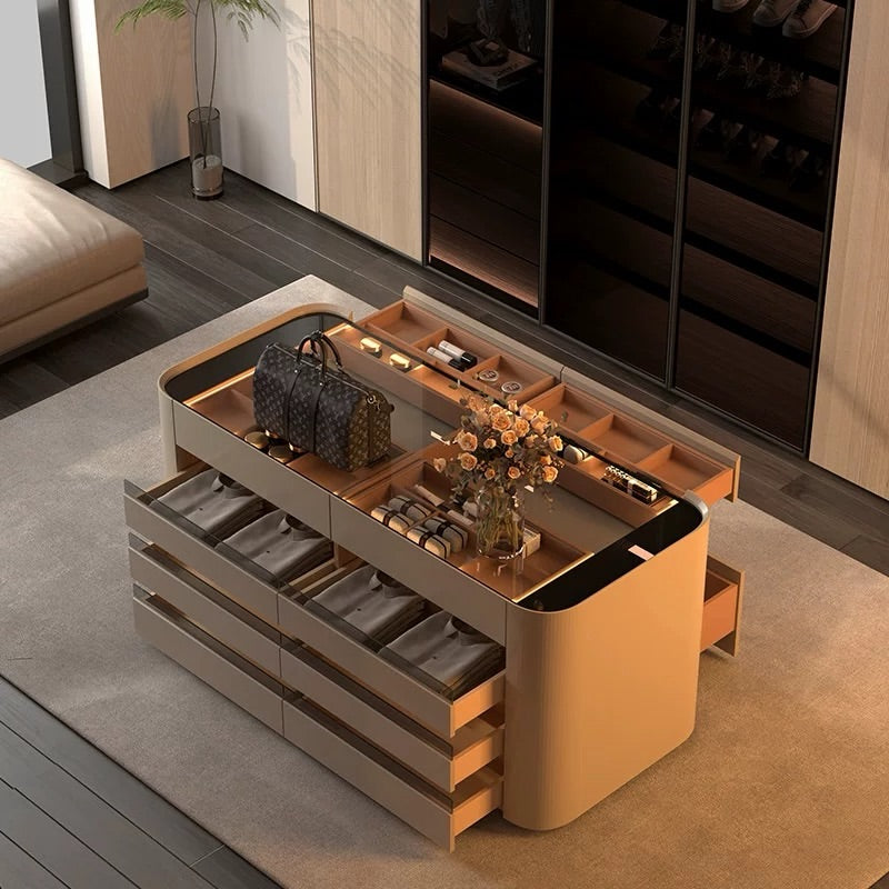 Hommie Tan Curved Closet Island with Drawers HBCB032 1