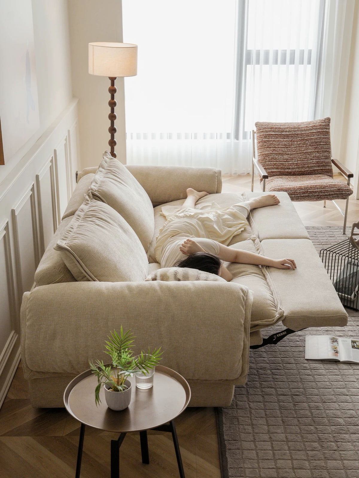 Hommie Cream Electric Recliner Sofa HBSF078 1