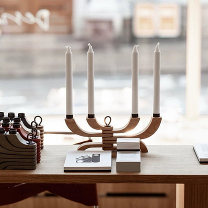 Hommie Cream Fan Base Four Candle Holder HBHD021 4