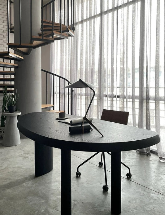 Hommie Black Oval Slab Leg Multi-purpose Table HBTD051 1