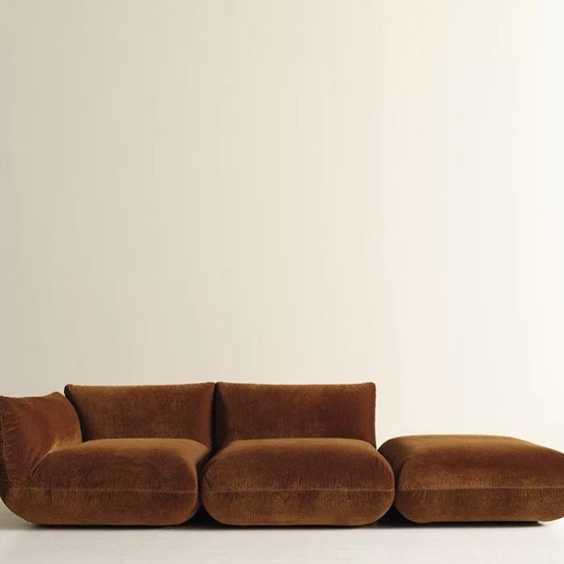 Hommie Rust Brown Low Modular Sofa HBSF080 1