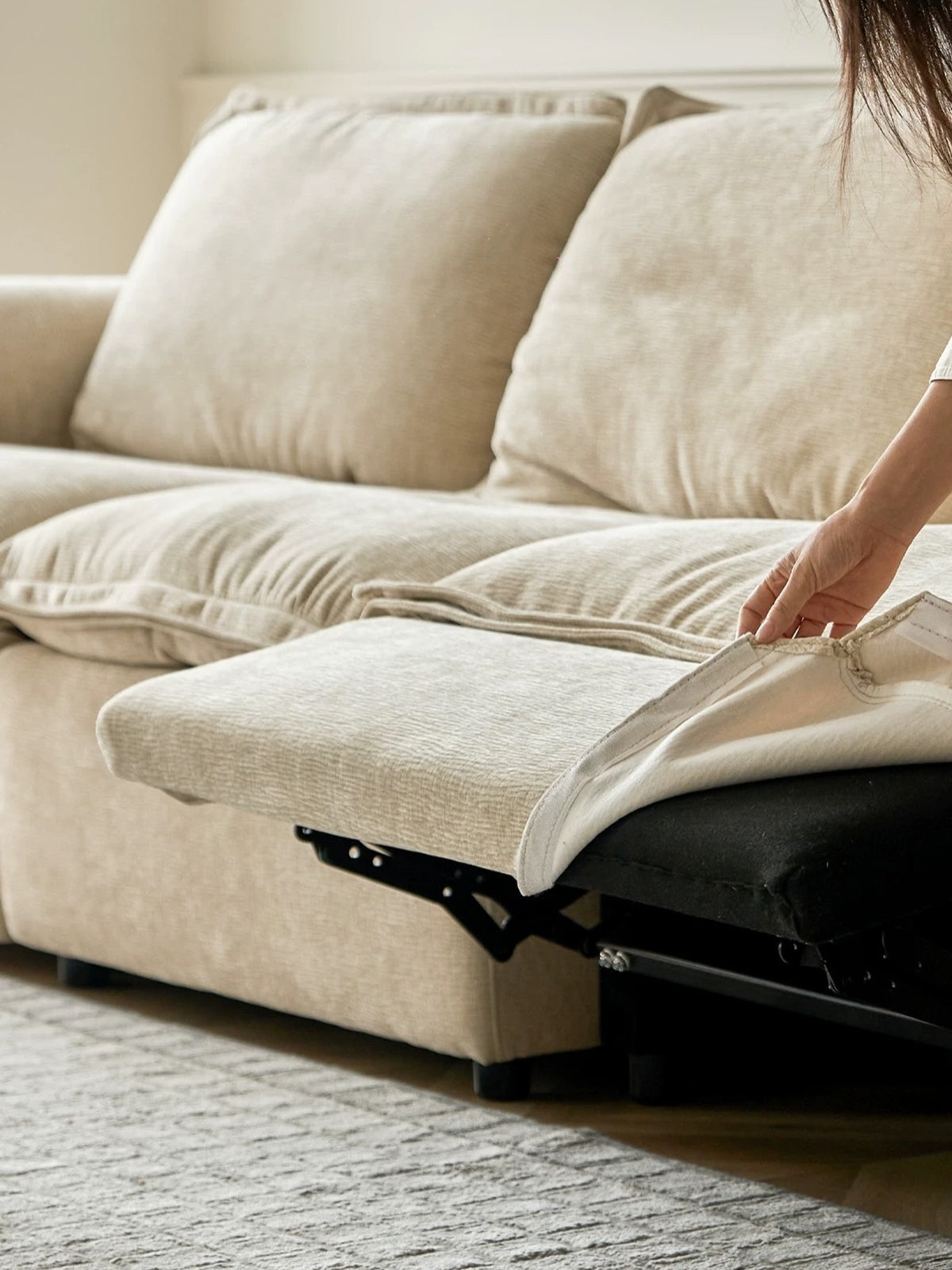 Hommie Cream Electric Recliner Sofa HBSF078 2