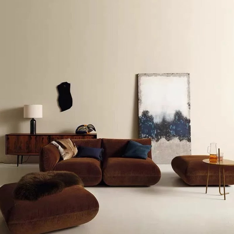 Hommie Rust Brown Low Modular Sofa HBSF080 2