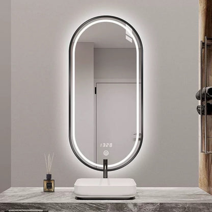 Hommie Gold Frame Long Oval LED Mirror HBMR033 1