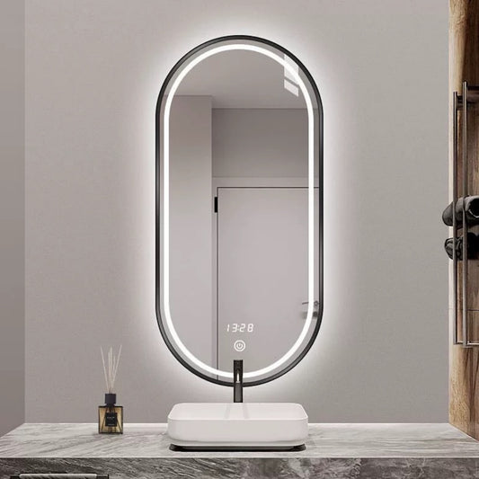 Hommie Gold Frame Long Oval LED Mirror HBMR033 1