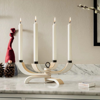Hommie Cream Fan Base Four Candle Holder HBHD021 1