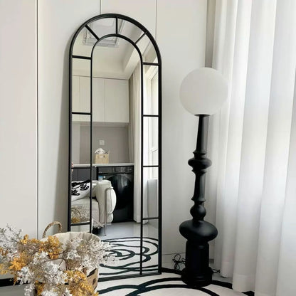 Hommie Black Double Arch Window Frame Mirror HBMR032 1