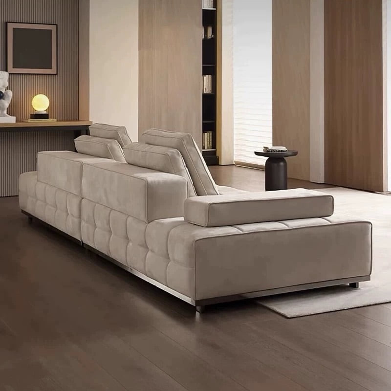 Hommie Luxury Authentic Italian Leather Sofa HBSF015 U3 Cream