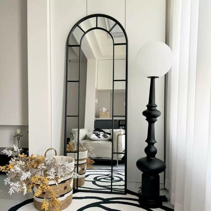 Hommie Black Double Arch Window Frame Mirror HBMR032 2