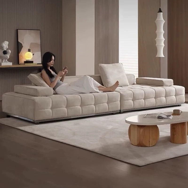Hommie Luxury Authentic Italian Leather Sofa HBSF015 U3 Cream3