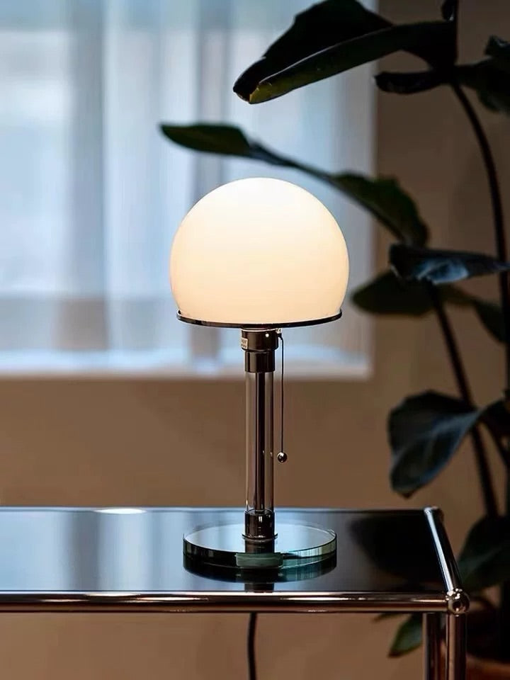 Hommie White Globe Glass Base Table Lamp HBCL054 1