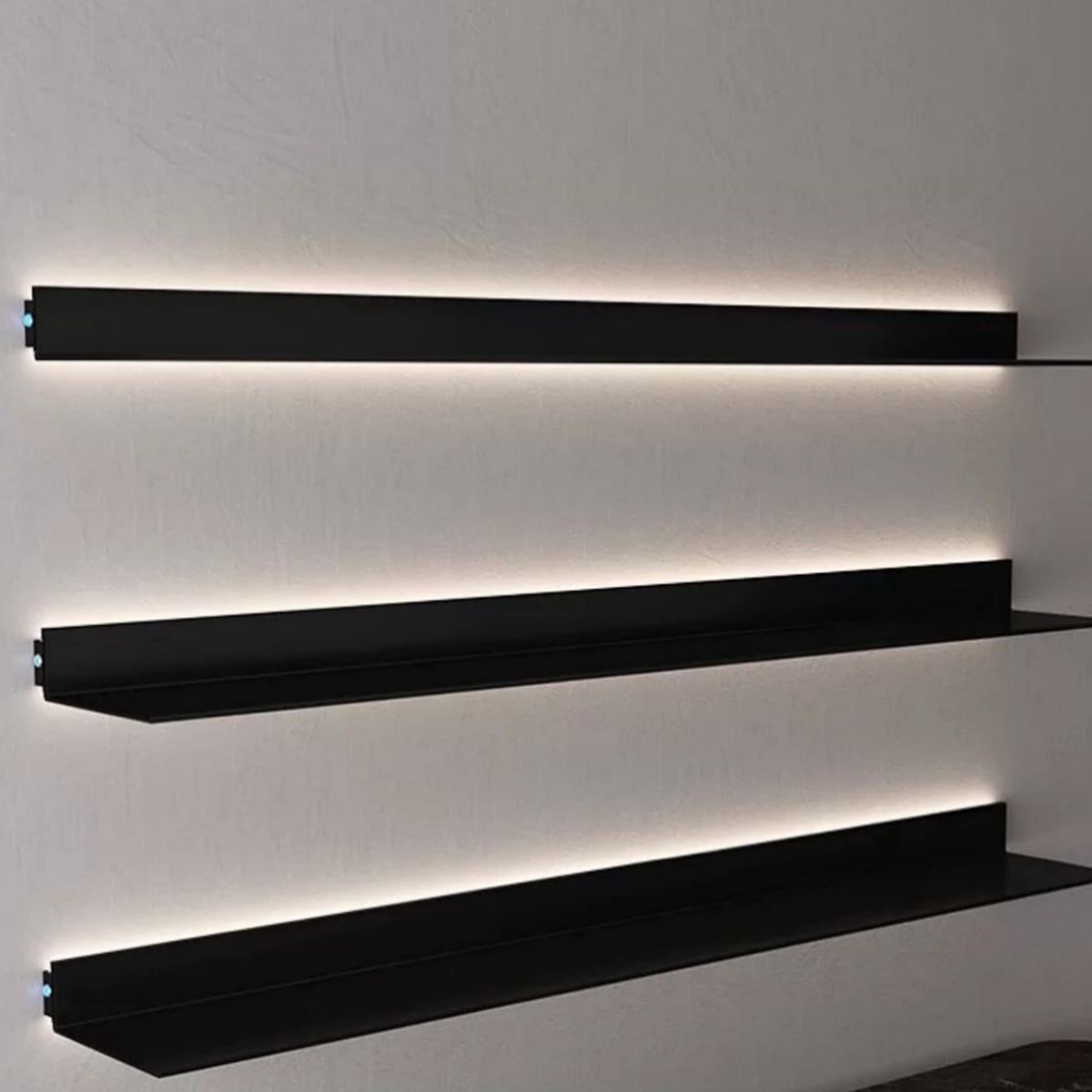 Hommie Black Rechargeable LED Wall Shelf HBMC027 1