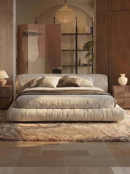 Hommie Low Pillow Edge Fabric Bed HBBD034 1