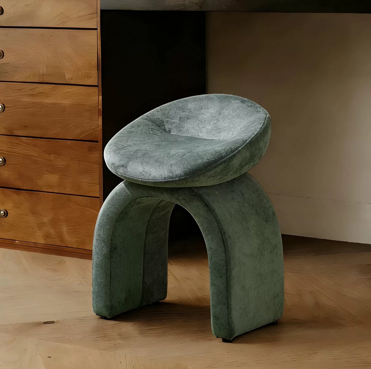 Hommie Velvet Top Arch Leg Stool HBST040 1