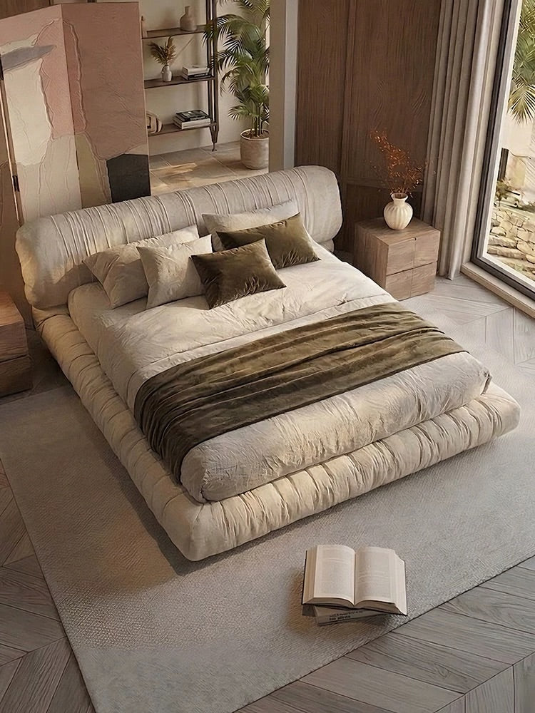 Hommie Low Pillow Edge Fabric Bed HBBD034 2