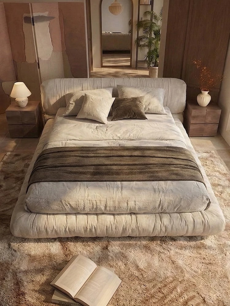 Hommie Low Pillow Edge Fabric Bed HBBD034 3