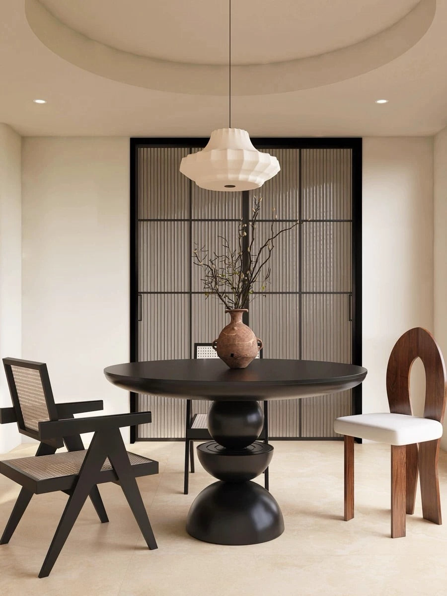 Hommie Stacked Pedestal Round Wood Table HBTD048 1