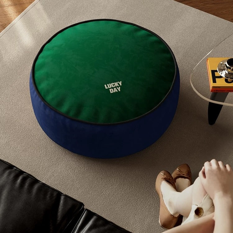 Hommie Round Two Tone Floor Pouf HBST038 2
